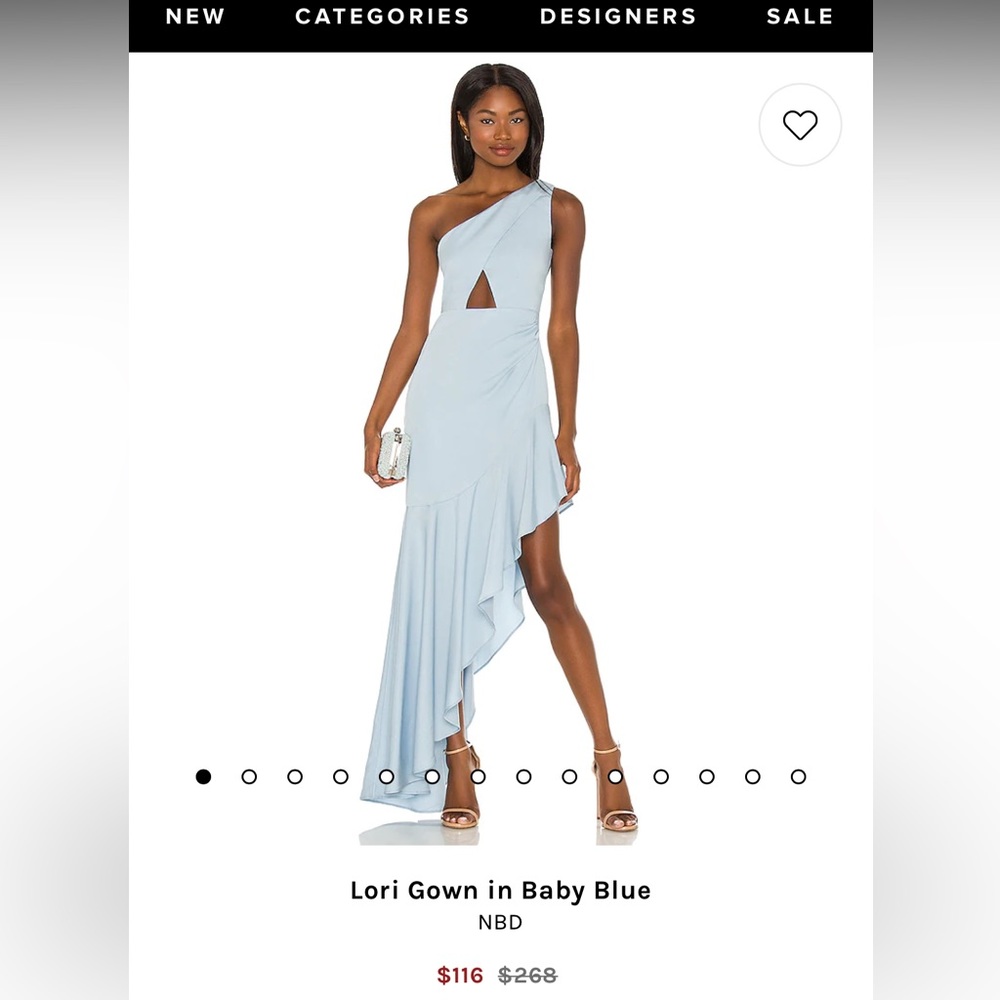 revolve baby blue gown